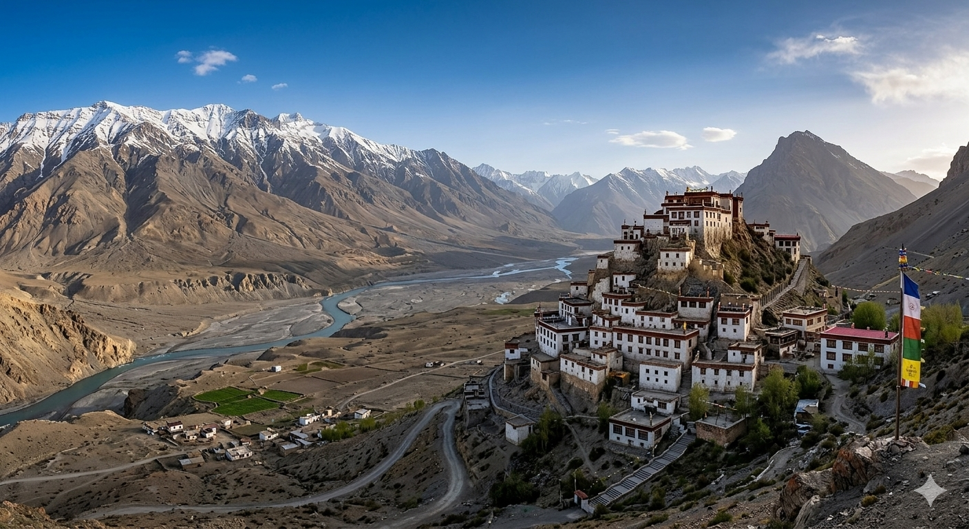 Key Monastery on a hilltop, Spiti Valley tour package.