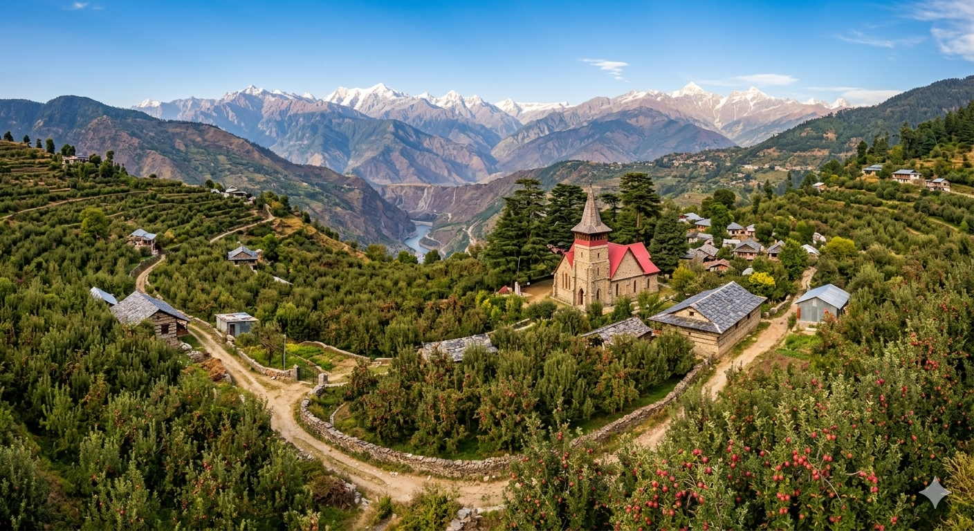 Scenic view of Kotgarh valley, included in Narkanda sightseeing.