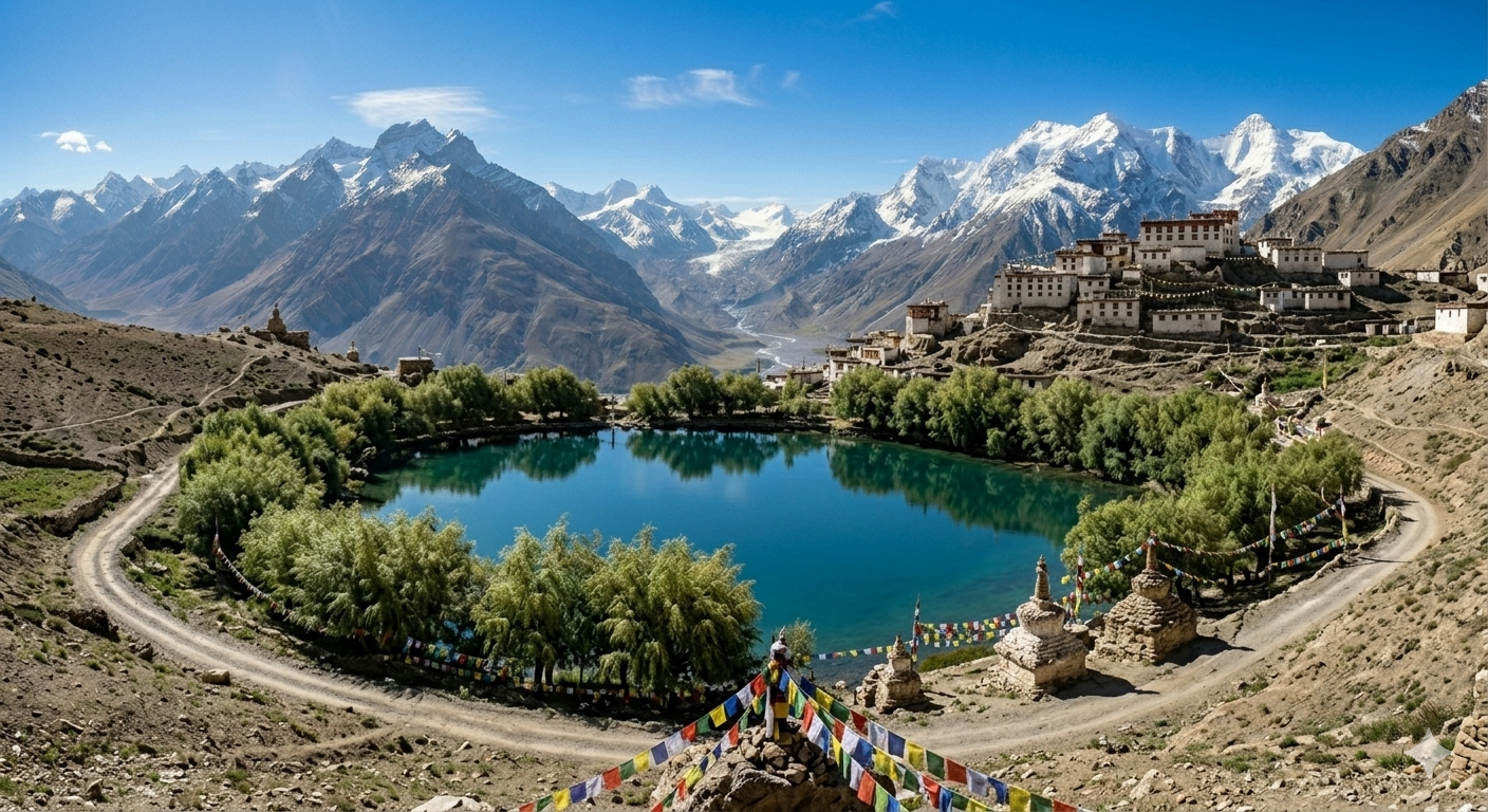Beautiful Nako Lake view, Spiti Valley tour package.